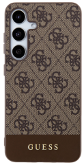 Pouzdro Samsung Galaxy S24 Guess PU Leather 4G Colored Ring MagSafe, hnědá