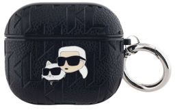 Pouzdro AirPods 3 Karl Lagerfeld PU Embossed K&CH Heads, černá